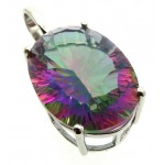 Mystic Topaz Gemstone Sterling Silver Pendant 01